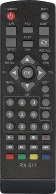 Пульт для DVB-T2 эфирных ресиверов Rexant RX-511 (Cadena, Harper, Dofler, Supra)