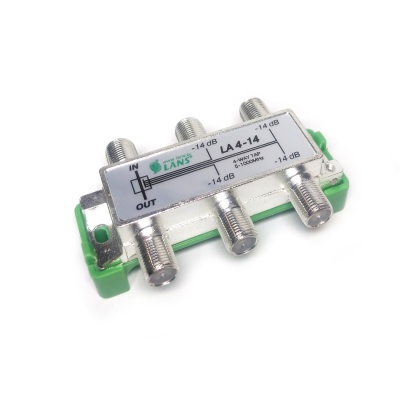 Ответвитель на 4 отвода Lans LA 4-14 (5 - 1000 МГц) телевизионный, эфирный Ответвитель на 4 отвода Lans LA 4-14 (5 - 1000 МГц) телевизионный, эфирный
